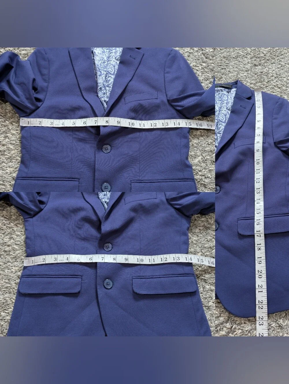 Lauren Ralph Lauren Blue Cotton Blend Blazer 10